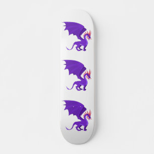 Skateboard Caricature de dragon violet