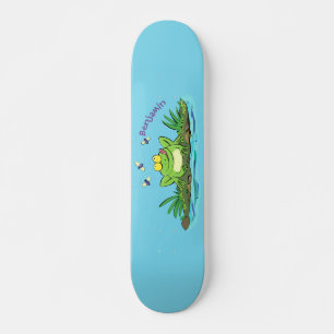 Skateboard Caricature de grenouille vert mignon