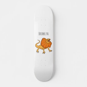 Skateboard Caricature de lézard à col frisé orange