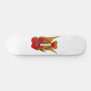 Skateboard Caricature de poisson cichlide à fleur