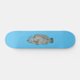 Skateboard Caricature de poissons de mérou à bosse
