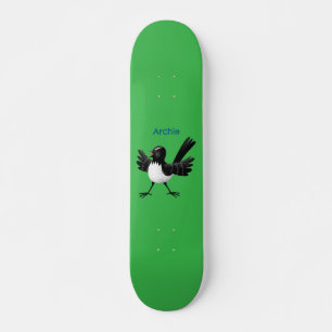 Skateboard Caricature de Willie Wagtail australienne personna