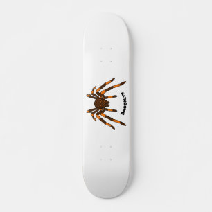 Skateboard Caricature déplaisante de tarantule brun et orange