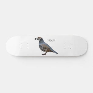 Skateboard Caricature d'oiseau de caille de Californie