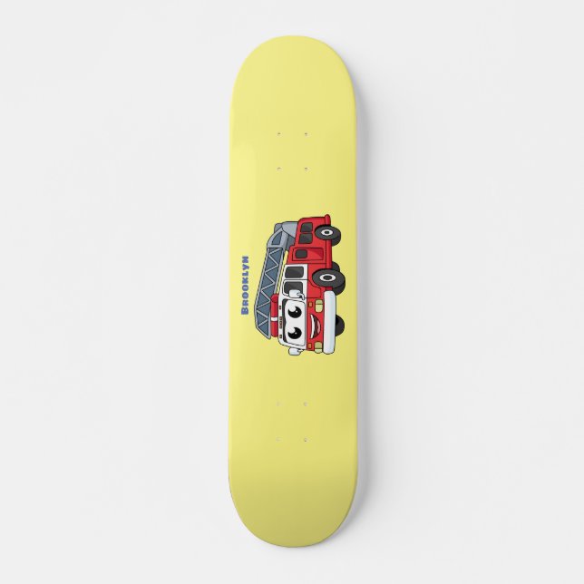 Skateboard Caricature du moteur de feu joyeux (Devant)