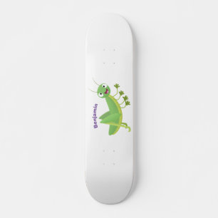 Skateboard Caricature d'une pâtisserie joyeux verte