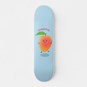 Skateboard Caricature jaune mangue mignonne
