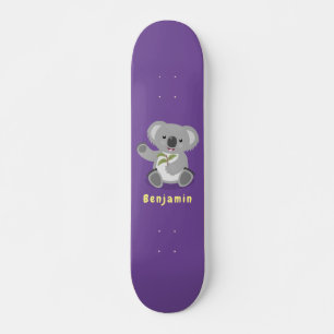 Skateboard Caricature joyeux koala agitant
