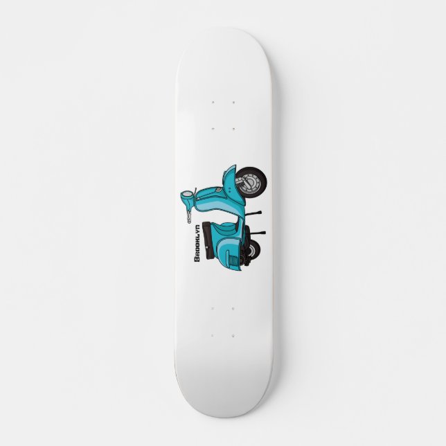 Skateboard Caricature moto mopée mûre illustration (Devant)