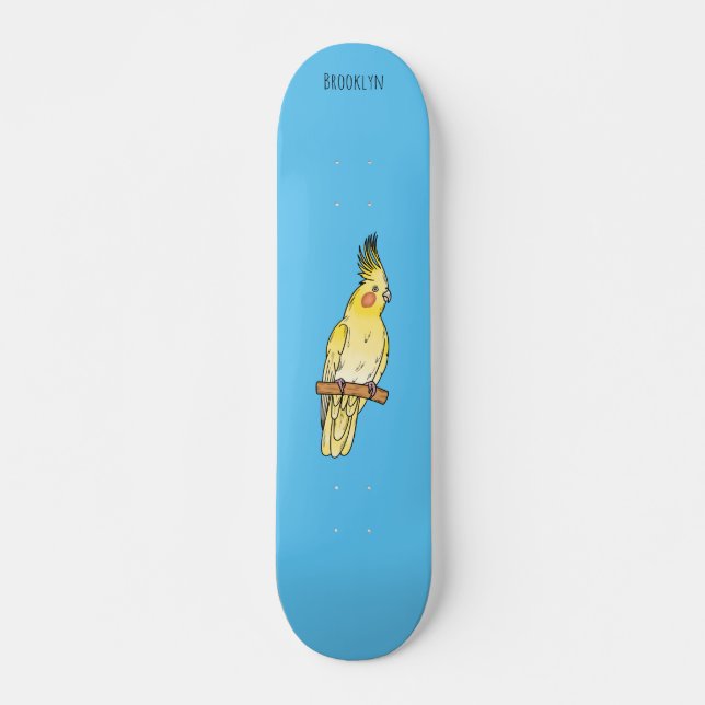 Skateboard Caricature pour oiseaux Cockatiel (Devant)
