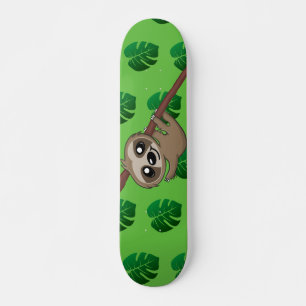 Skateboard Caricature verte de la jungle mignonne