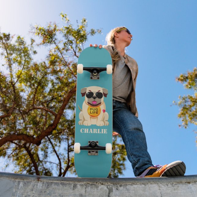 Skateboard Carlin Life nom et couleur personnalisés (Extérieur 1)