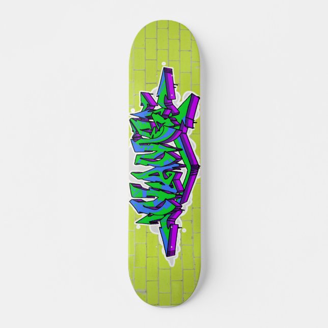 SKATEBOARD CARNET GRAFFITI PERSONNALISÉ WILDSTYLE*EMAIL CI-DE (Devant)