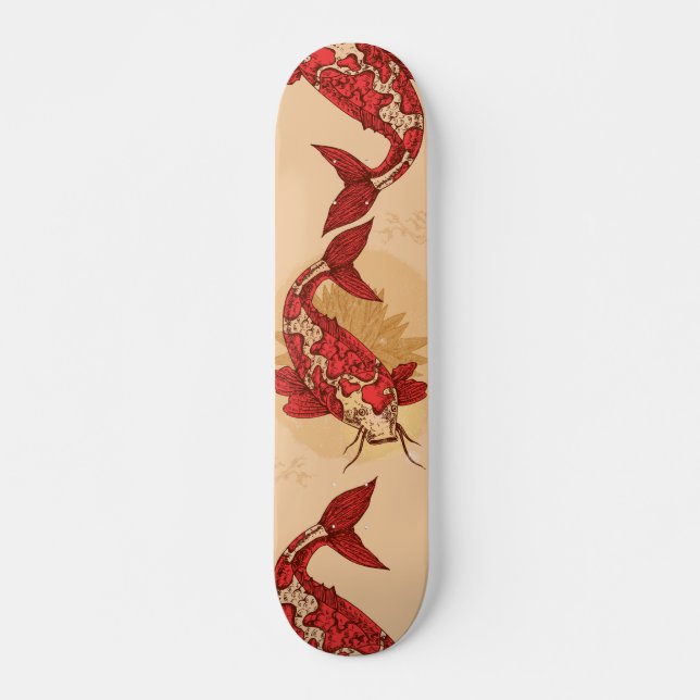 Skateboard Carpe rouge japonaise (Devant)