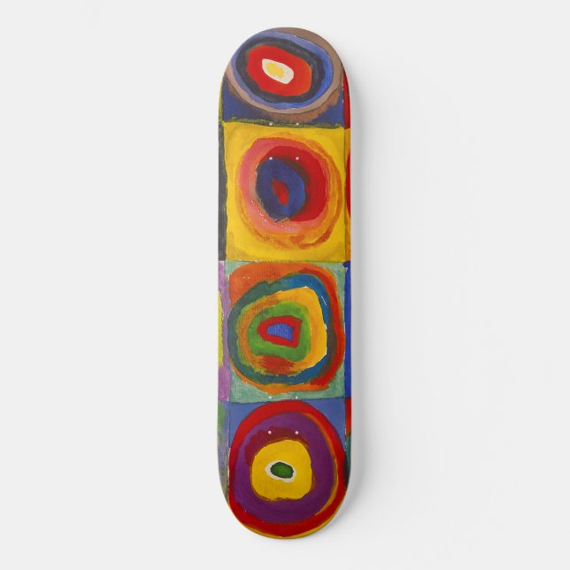 Skateboard Carré w Cercles concentrés 2 | Kandinsky | (Recto)