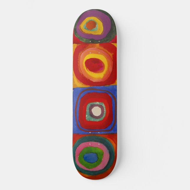 Skateboard Carré w Cercles concentrés 3 | Kandinsky | (Recto)