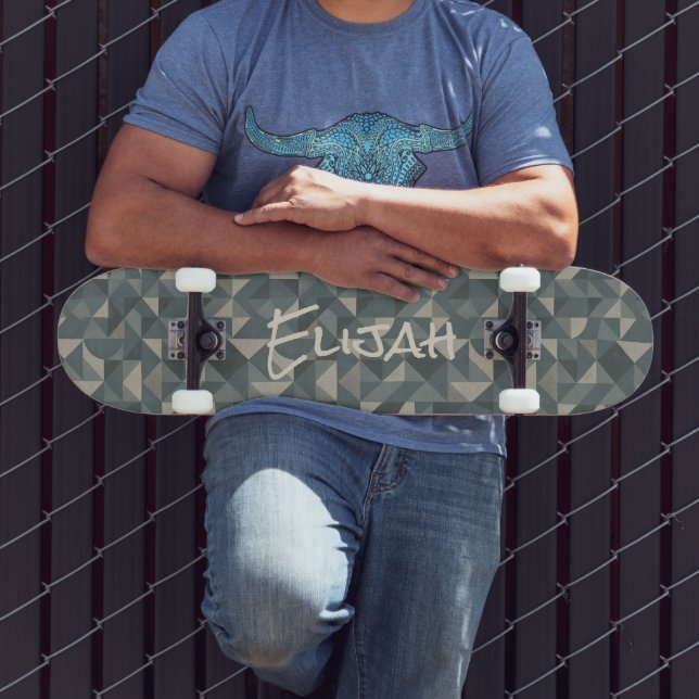 Skateboard Carrelage géométrique personnalisé Patinage de pla (Extérieur 3)