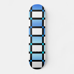 Skateboard Carrelage moderne Carré Bleu Et Noir
