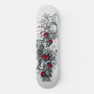 Skateboard Carte à roulettes japonais Rose Cerisier Fleur Lu