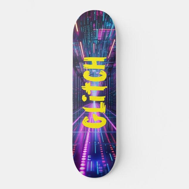 Skateboard Carte à roulettes NEON avec GLITCH (Recto)