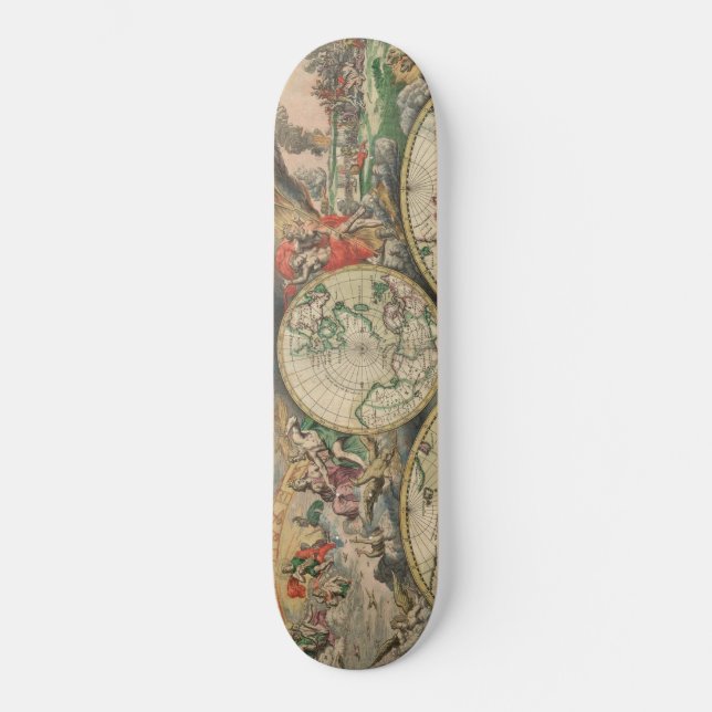 Skateboard Carte antique du monde (Recto)