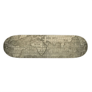 Skateboard Carte antique du monde par SebastiAn Münster circ