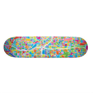Skateboard Carte colorée d'Atlanta