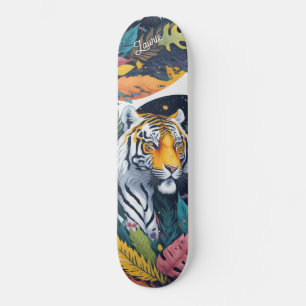 Skateboard Carte d'aquarelle personnalisée pour le jeu de tig