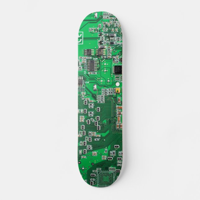 Skateboard Carte de circuit Geek d'ordinateur - vert (Recto)