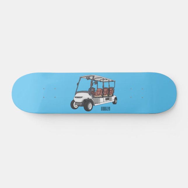Skateboard Carte de golf / dessin animé en voiturette de golf (Horz)