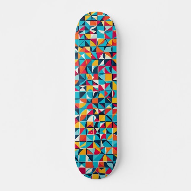 Skateboard Carte de Motif de mosaïque géométrique (Devant)