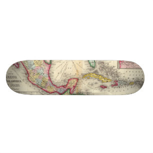 Skateboard Carte du Mexique, Amérique Centrale