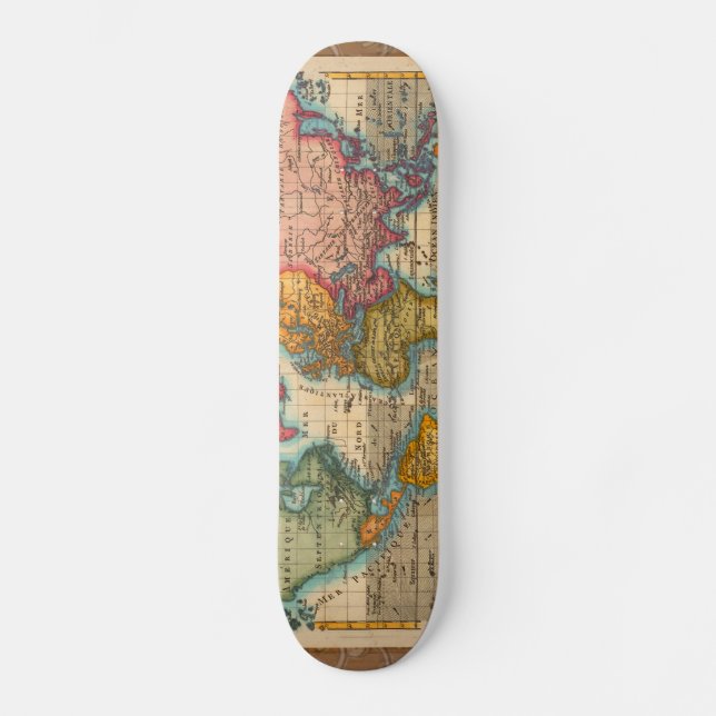 Skateboard Carte du monde 1700s Antique Continents (Recto)