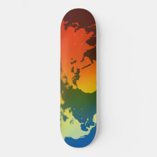 Skateboard Carte du monde jour et nuit