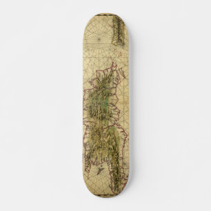 Skateboard Carte historique 1639 d'Hispaniola - Joan Vinckebo