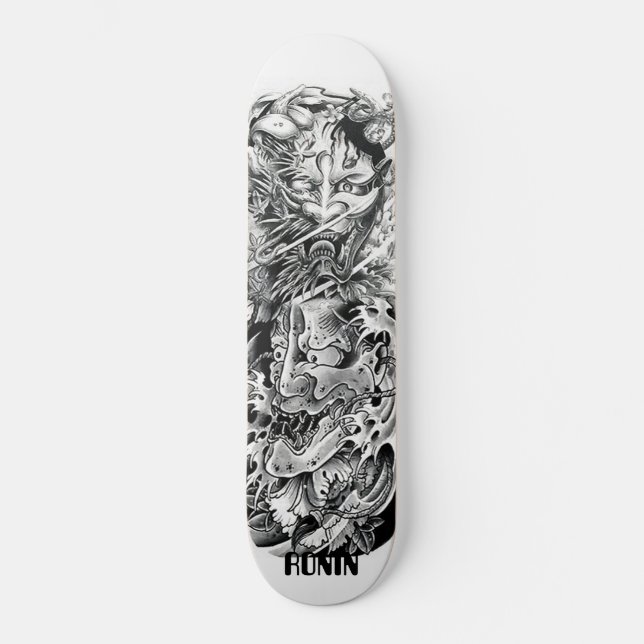 Skateboard Carte Japonaise Demon Mask Samurai Sword Wave Skat (Recto)