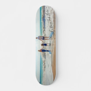 Skateboard Carte photo et texte personnalisée Votre propre co