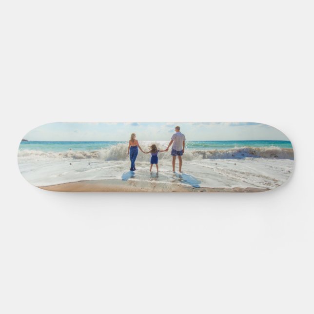 Skateboard Carte photo personnalisée Patinage Votre famille P (Horz)