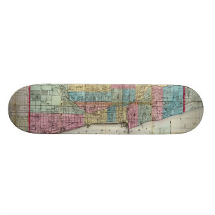 Skateboard Carte vintage de Chicago (1869)