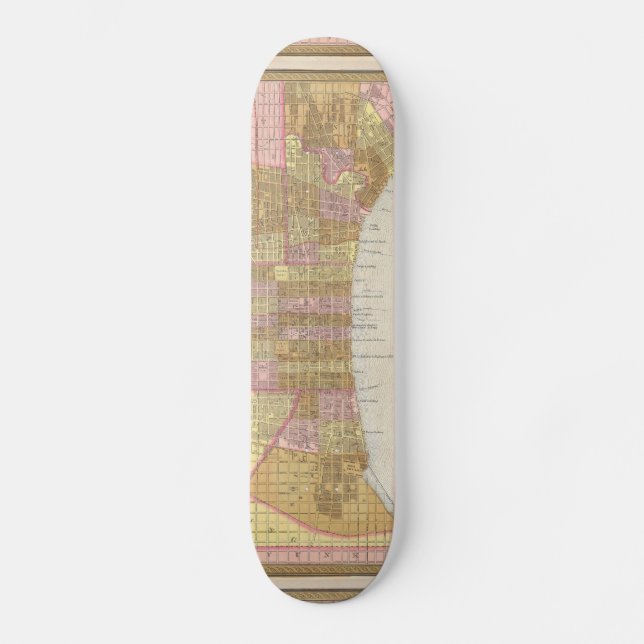 Skateboard Carte vintage de Philadelphie (1846) (Recto)