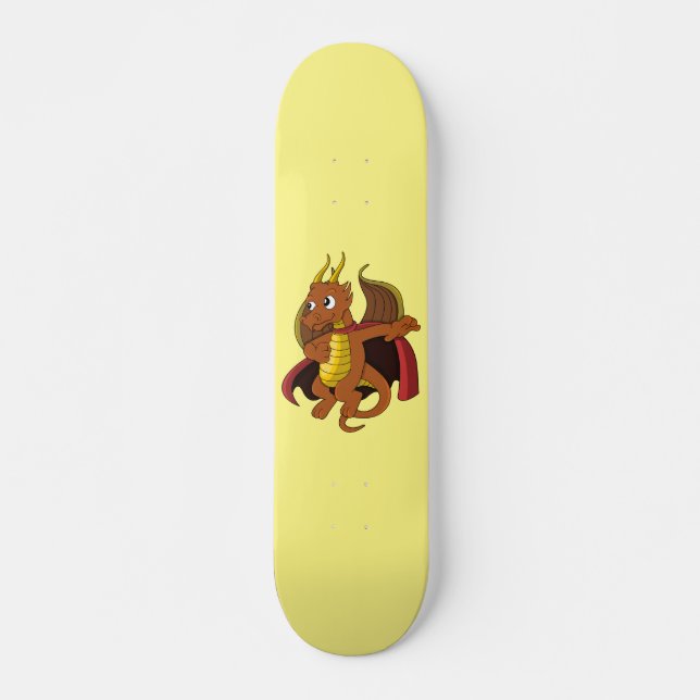 Skateboard Carton de dragon orange (Devant)