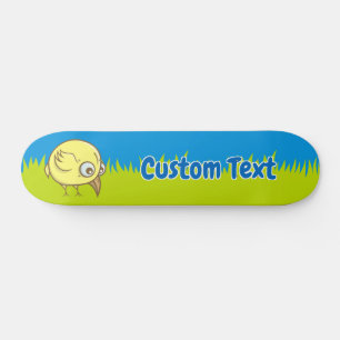 Skateboard Carton d'oiseaux jaunes