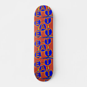 Skateboard carton rouge et bleu