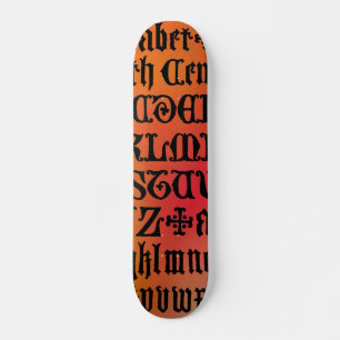 Skateboard Carton rouge et orange
