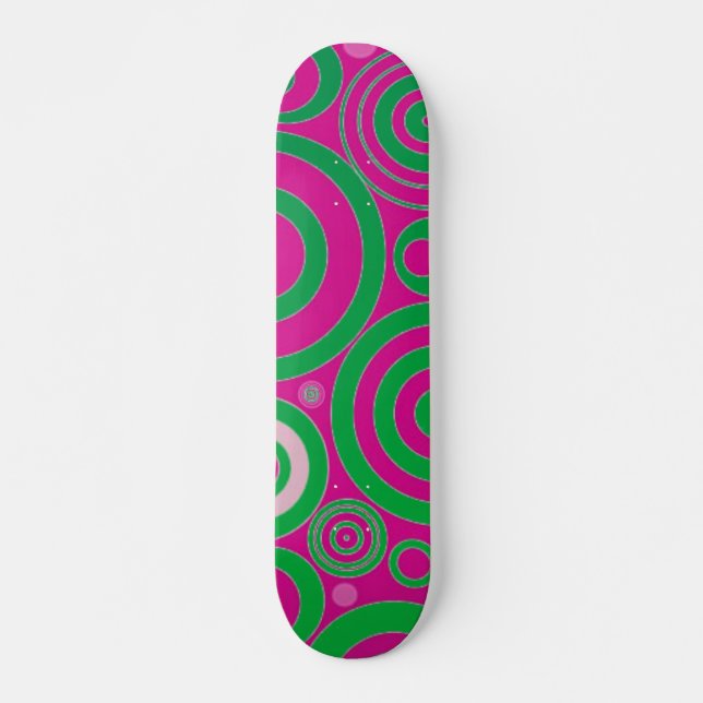 Skateboard Carton vert Silhouette Cercles (Devant)