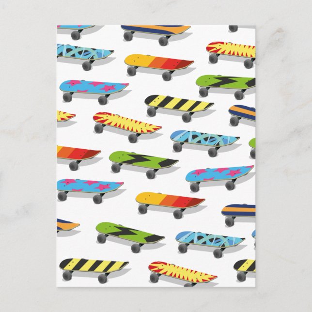 Skateboard Cartoon. Postkarte (Vorderseite)