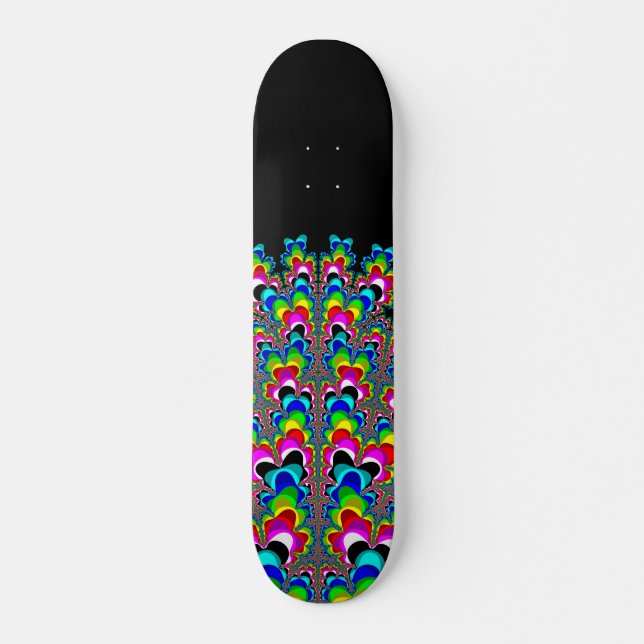 Skateboard Cascade arc-en-ciel - Art fractal (Devant)