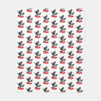Skateboard Cat FFStyle White Fleecedecke