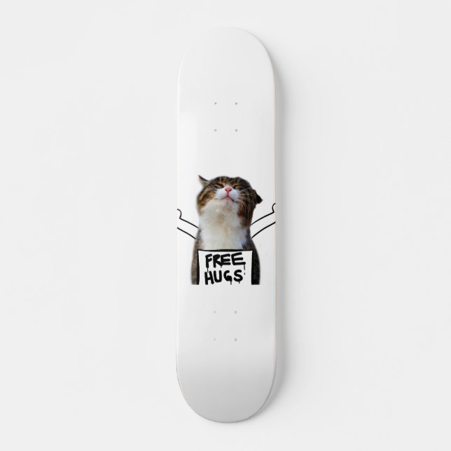 Skateboard Cat holding Free Hugs Sign (Devant)
