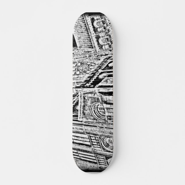 Skateboard Cathédrale gothique :  Noir (Devant)